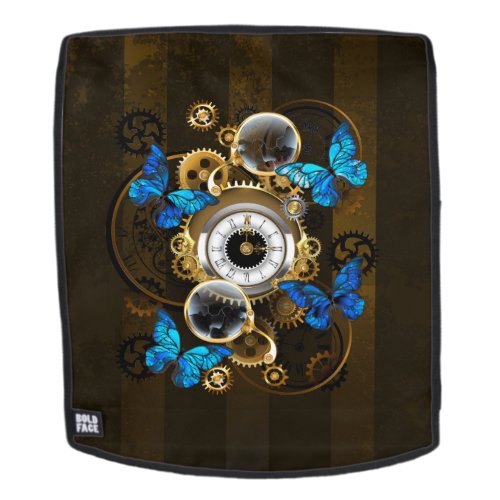 Steampunk Gears and Blue Butterflies Backpack