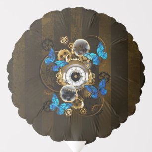 Steampunk Gears and Blue Butterflies Balloon