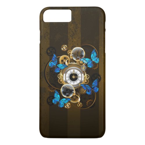 Steampunk Gears and Blue Butterflies iPhone 8 Plus7 Plus Case