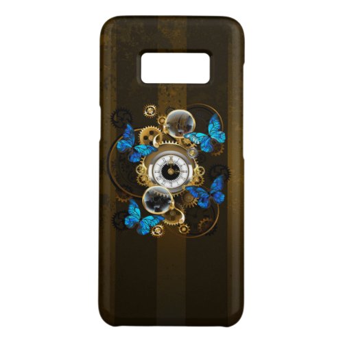 Steampunk Gears and Blue Butterflies Case_Mate Samsung Galaxy S8 Case