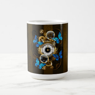 Steampunk Gears and Blue Butterflies Color Morph Mug