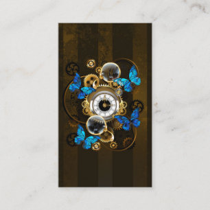 Steampunk Gears and Blue Butterflies Discount Card