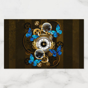 Steampunk Gears and Blue Butterflies Envelope Liner