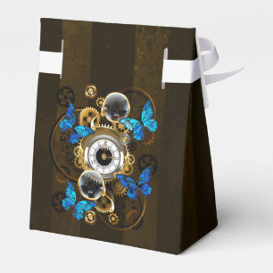 Steampunk Gears and Blue Butterflies Favor Boxes