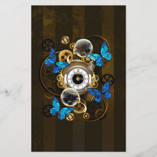 Steampunk Gears and Blue Butterflies Flyer