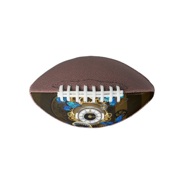 Steampunk Gears and Blue Butterflies Football (Front)
