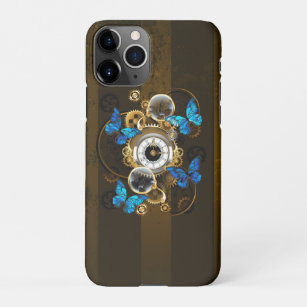 Steampunk Gears and Blue Butterflies iPhone 11Pro Case