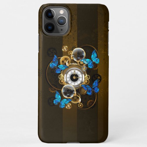 Steampunk Gears and Blue Butterflies iPhone 11Pro Max Case