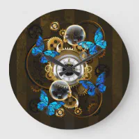 Unusual Clock with Gears ( Steampunk ) Wall Clock by blackmoon9