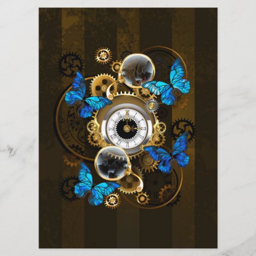 Steampunk Gears and Blue Butterflies Menu