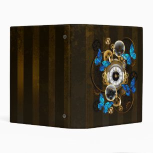 Steampunk Gears and Blue Butterflies Mini Binder