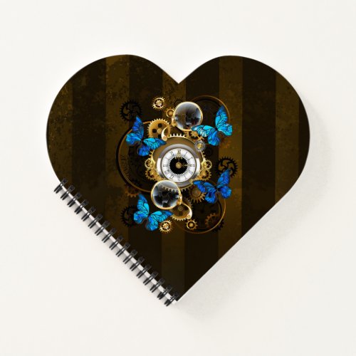 Steampunk Gears and Blue Butterflies Notebook