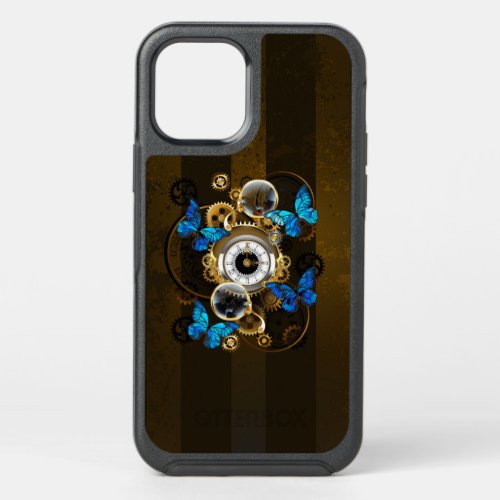 Steampunk Gears and Blue Butterflies OtterBox Symmetry iPhone 12 Case