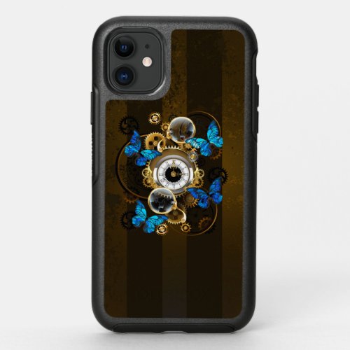 Steampunk Gears and Blue Butterflies OtterBox Symmetry iPhone 11 Case