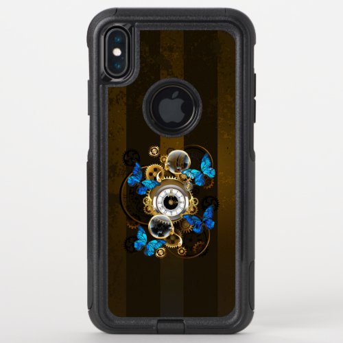 Steampunk Gears and Blue Butterflies OtterBox Commuter iPhone XS Max Case