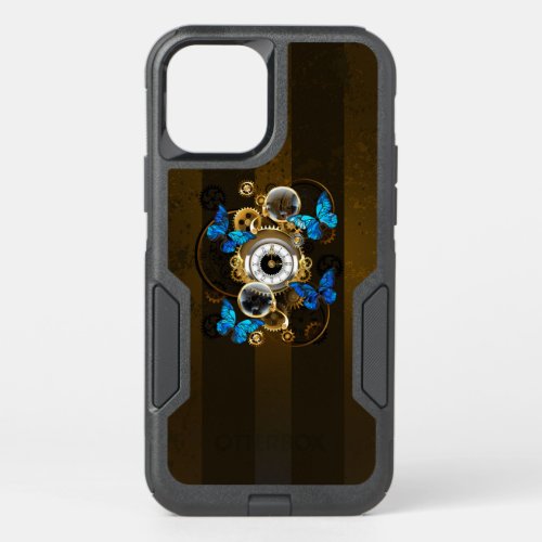 Steampunk Gears and Blue Butterflies OtterBox Commuter iPhone 12 Case