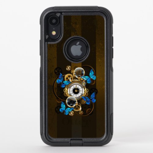 Steampunk Gears and Blue Butterflies OtterBox Commuter iPhone XR Case