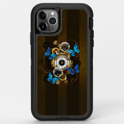Steampunk Gears and Blue Butterflies OtterBox Defender iPhone 11 Pro Max Case