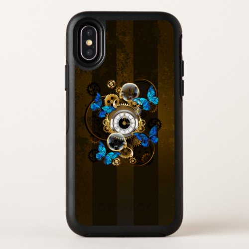 Steampunk Gears and Blue Butterflies OtterBox Symmetry iPhone XS Case