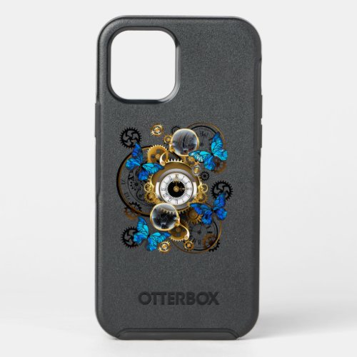 Steampunk Gears and Blue Butterflies OtterBox Symmetry iPhone 12 Pro Case