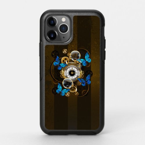 Steampunk Gears and Blue Butterflies OtterBox Symmetry iPhone 11 Pro Case