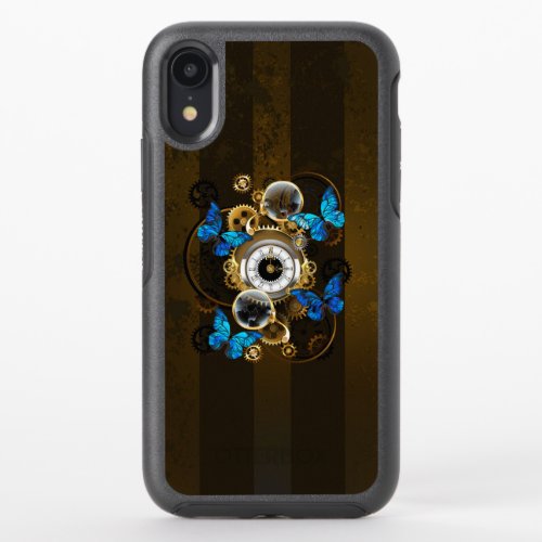 Steampunk Gears and Blue Butterflies OtterBox Symmetry iPhone XR Case