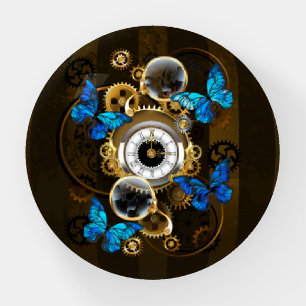 Steampunk Gears and Blue Butterflies Paperweight