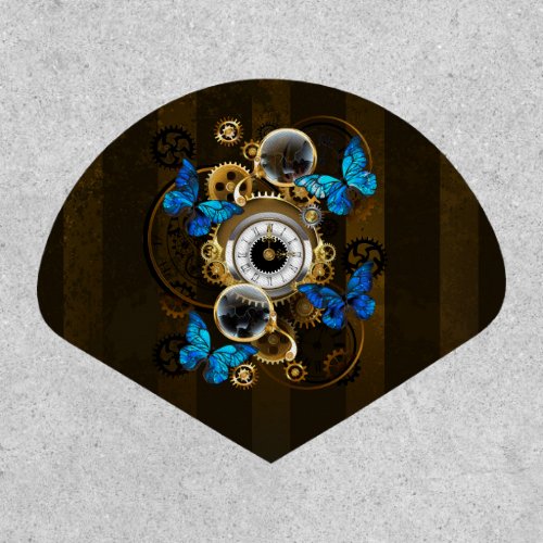 Steampunk Gears and Blue Butterflies Patch