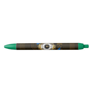 Steampunk Gears and Blue Butterflies Pen
