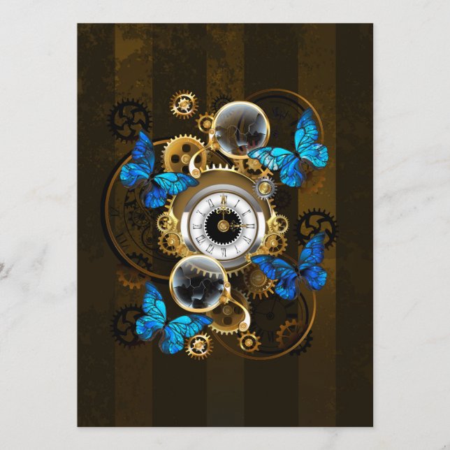 Steampunk Gears and Blue Butterflies Program (Front)