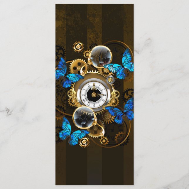 Steampunk Gears and Blue Butterflies Program (Front)