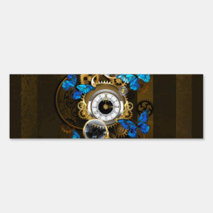 Steampunk Gears and Blue Butterflies Sign