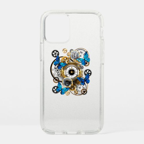 Steampunk Gears and Blue Butterflies Speck iPhone 12 Mini Case