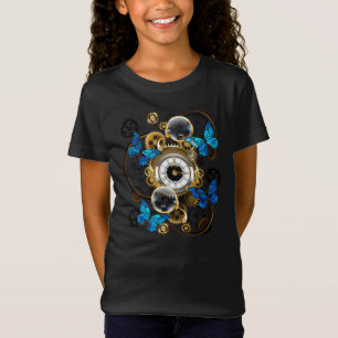 Steampunk Gears and Blue Butterflies T-Shirt