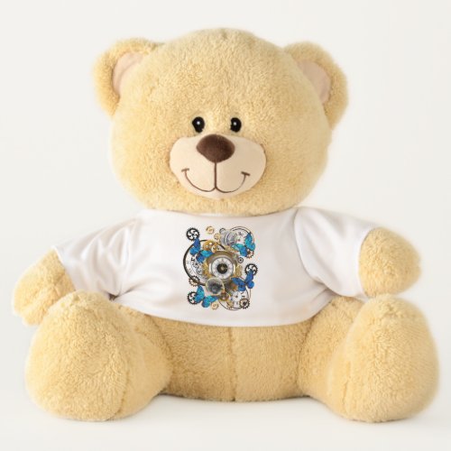 Steampunk Gears and Blue Butterflies Teddy Bear