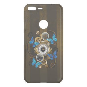 Steampunk Gears and Blue Butterflies Uncommon Google Pixel XL Case