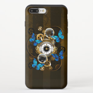 Steampunk Gears and Blue Butterflies iPhone 8/7 Plus Slider Case