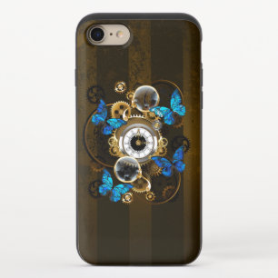 Steampunk Gears and Blue Butterflies iPhone 8/7 Slider Case