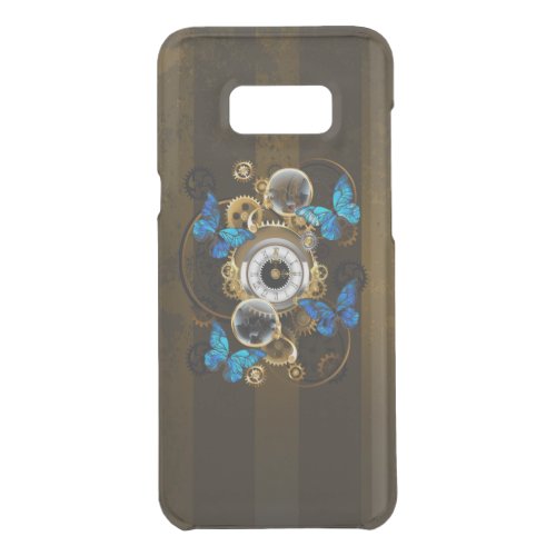 Steampunk Gears and Blue Butterflies Uncommon Samsung Galaxy S8 Case