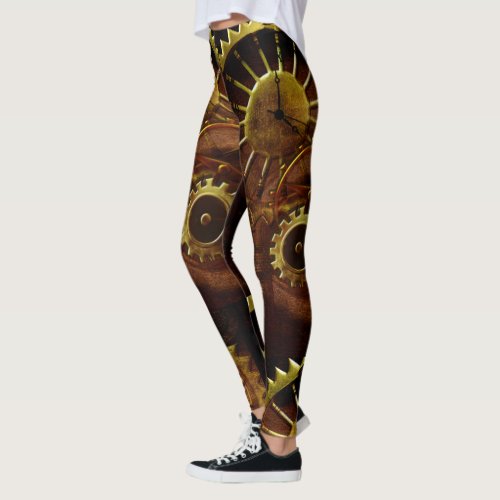 Steampunk Gears and Pipes Legging Tights