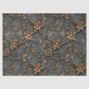 Steampunk Gears and Springs Flowers for Decoupage Tissue Paper