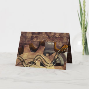 Steampunk Gears & Baubles Wedding Card