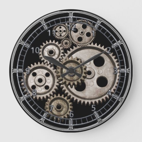steampunk gears cogs engine square machine clock