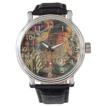 Steampunk Gears Collage Watch by hutsul at Zazzle