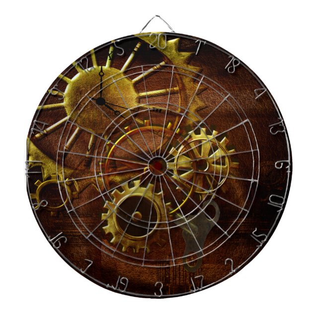 Steampunk Gears Dart Board (Front)