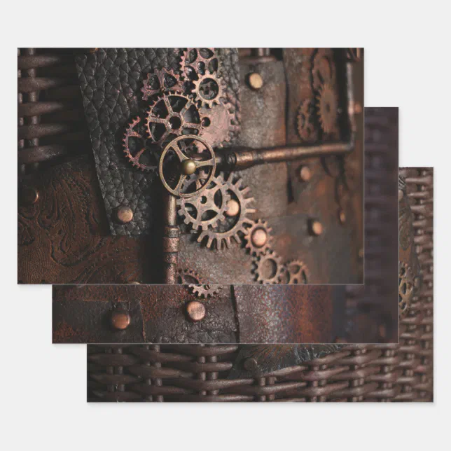 Steampunk Gears Decoupage Wrapping Paper Sheets | Zazzle