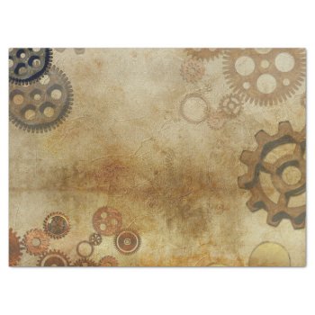 Steampunk Gears Distressed Vintage Tissue Paper by PartyPrep at Zazzle
