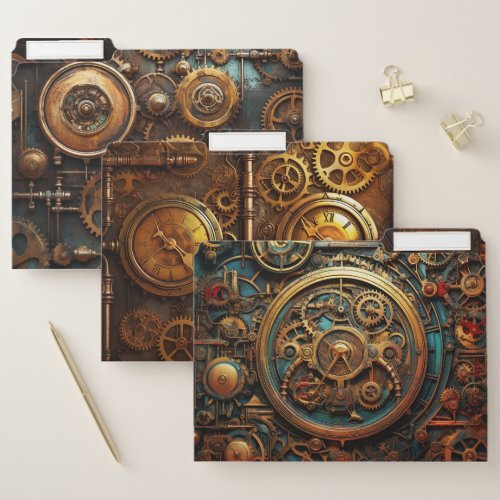 Steampunk Gears Folders 3 Set