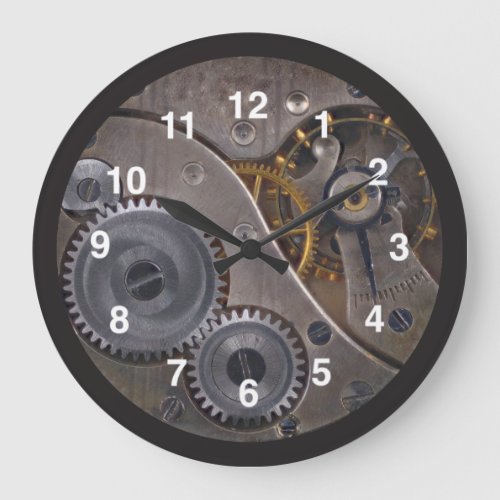 Steampunk Gears fun fAb cool Large Clock