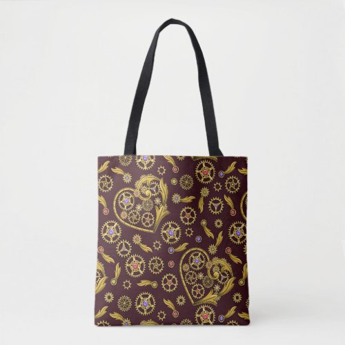 Steampunk Gears Heart Napkins Tote Bag